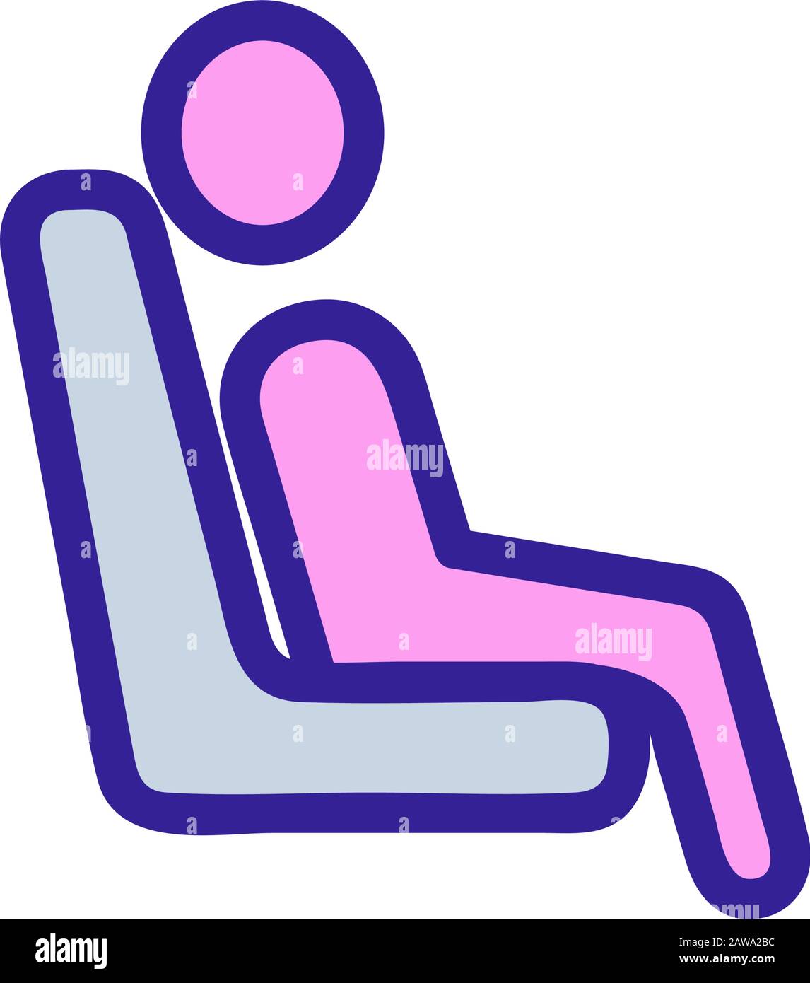 Man plane chair icon vector. Isolated contour symbol illustration Stock Vector