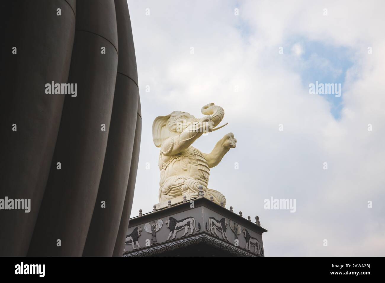 Elephant statue sculpture in with marble rock inside Hollywood and