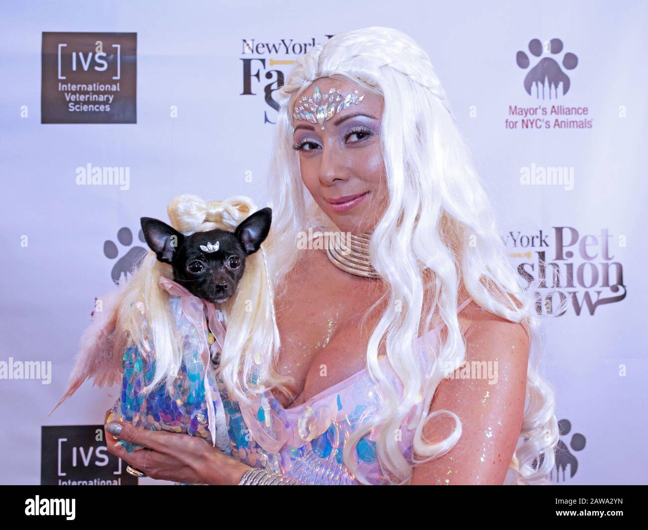 New York, New York, USA. 6th Feb, 2020. The scene at the NY Pet Fashion Show in the Hotel Pennsylvania in NYC. The 17th annual pet charity event raising awareness for pet adpotion and benefiting the Mayor's Alliance for NYC Animals was presented by IVS International Veterinary Science. Credit: Milo Hess/ZUMA Wire/Alamy Live News Stock Photo