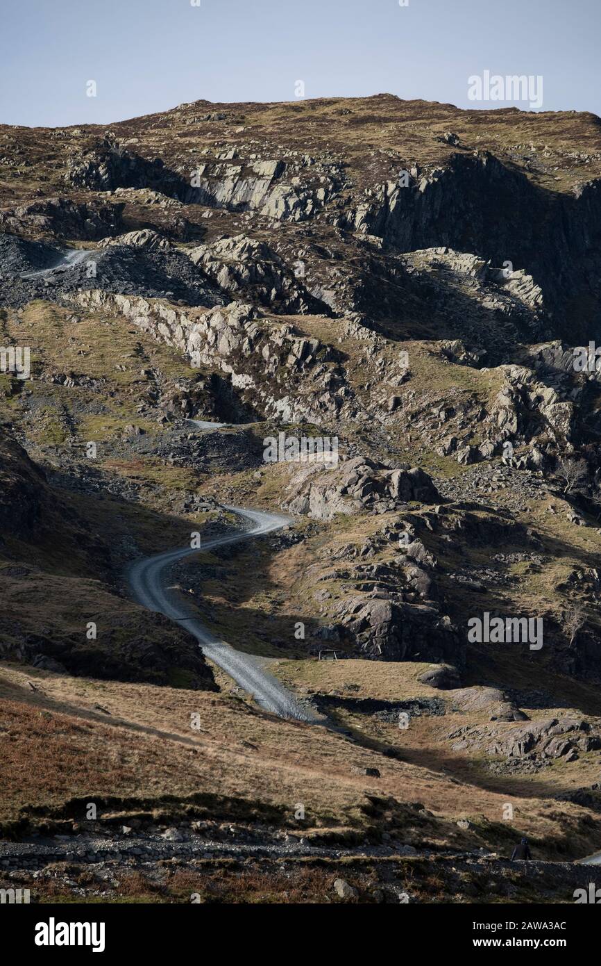 Part of the Honister Slate Mine in the Lake District NAtional PArk, Cumbria, England. Stock Photo