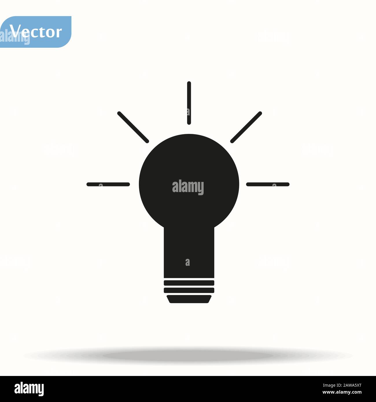 lightbulb icon idea symbol on white background- vector Stock Vector