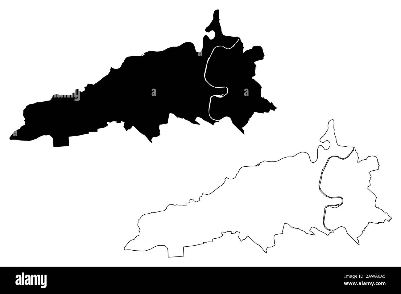 Bern City (Swiss Confederation, Switzerland) map vector illustration, scribble sketch City of Berne map Stock Vector