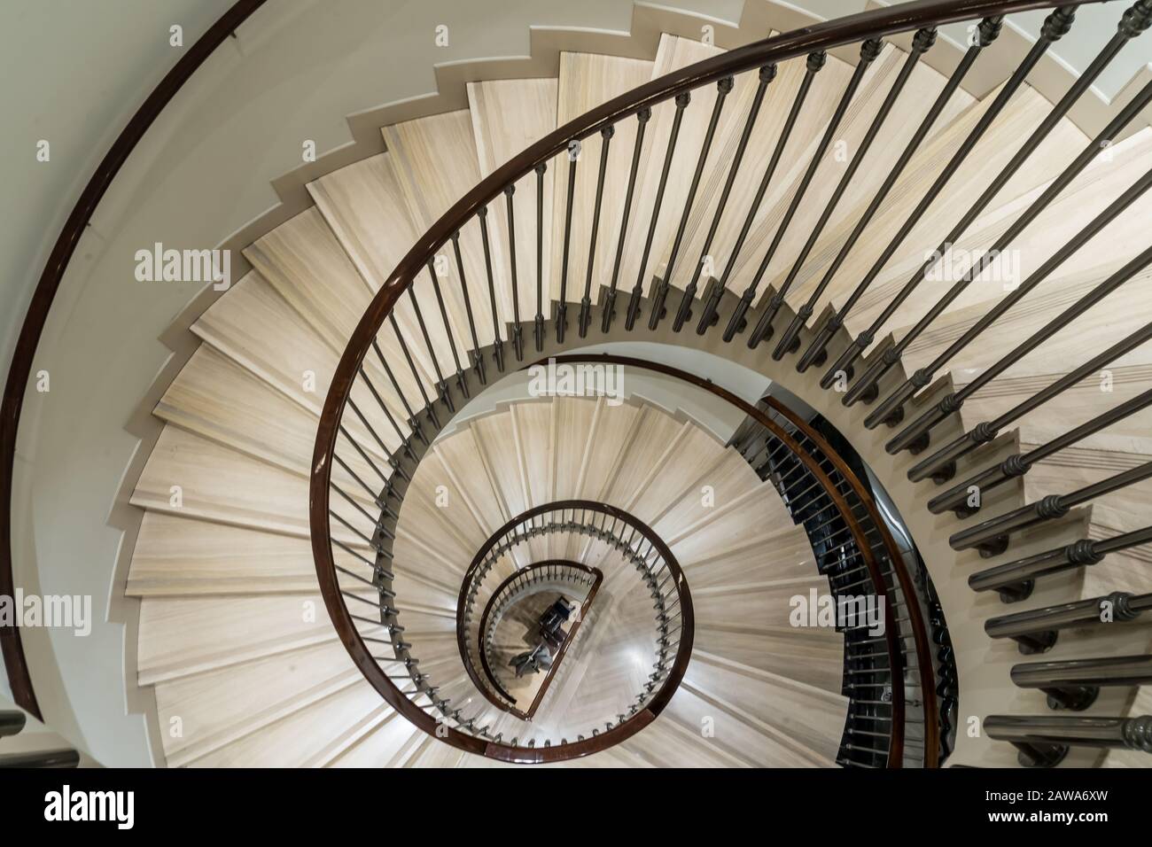 Interior image of a spiral staircase Stock Photo