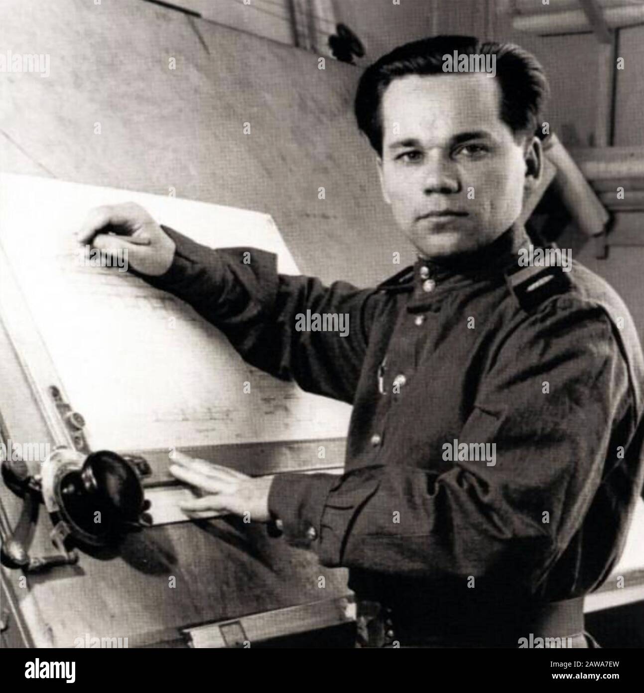MIKHAIL KALASHNIKOV (1919-2013) Russian military engineer who developed the AK-47 Stock Photo