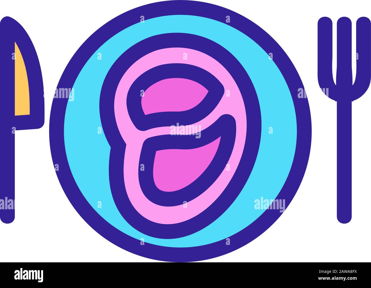 steak meat icon vector. Isolated contour symbol illustration Stock Vector