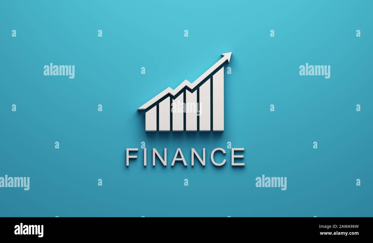 Finance graphic bars up profit arrow. 3D Render Illustration Stock ...