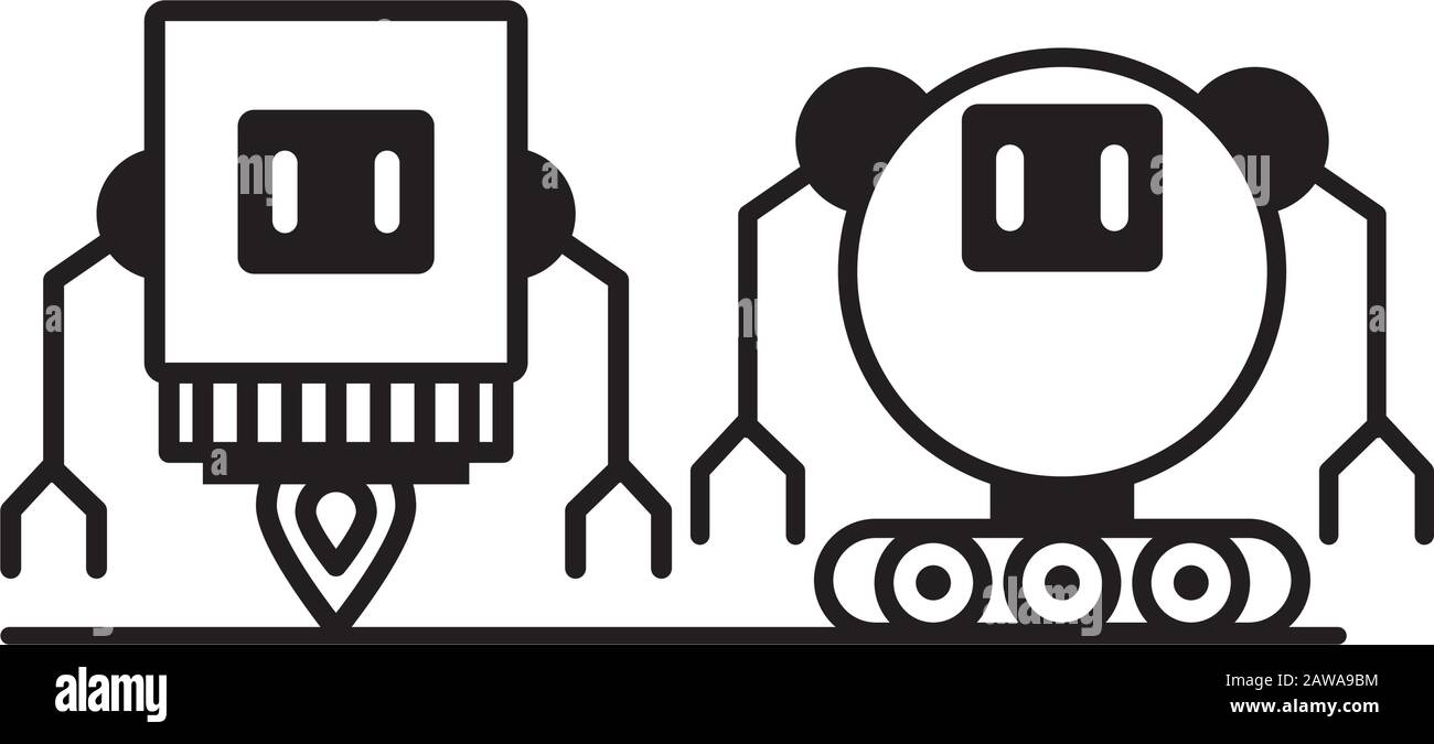 couple of robots technology icons Stock Vector Image & Art - Alamy