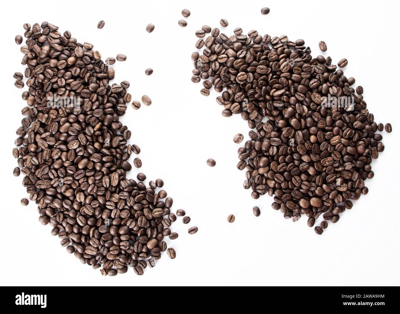 Coffee beans on a white background with place for text Stock Photo - Alamy