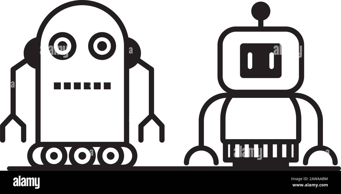 couple of robots technology icons Stock Vector Image & Art - Alamy
