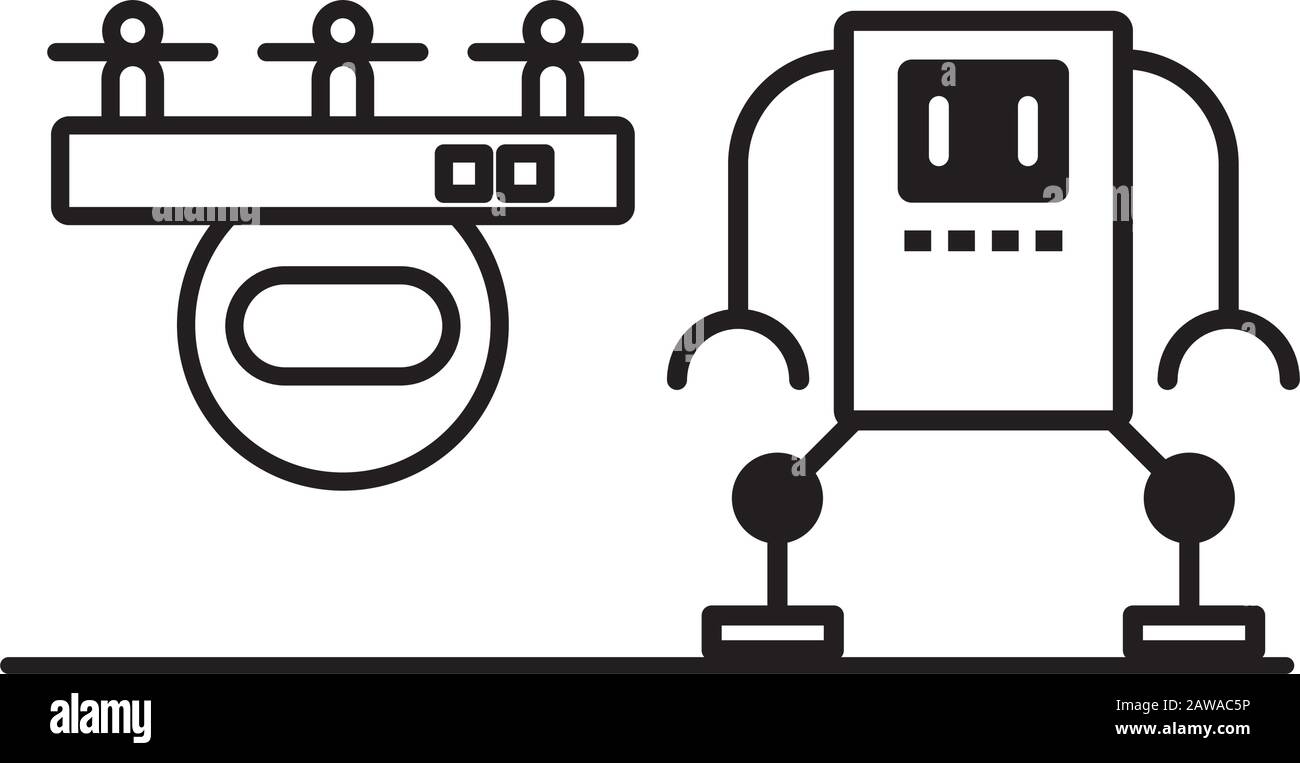couple of robots technology icons Stock Vector Image & Art - Alamy