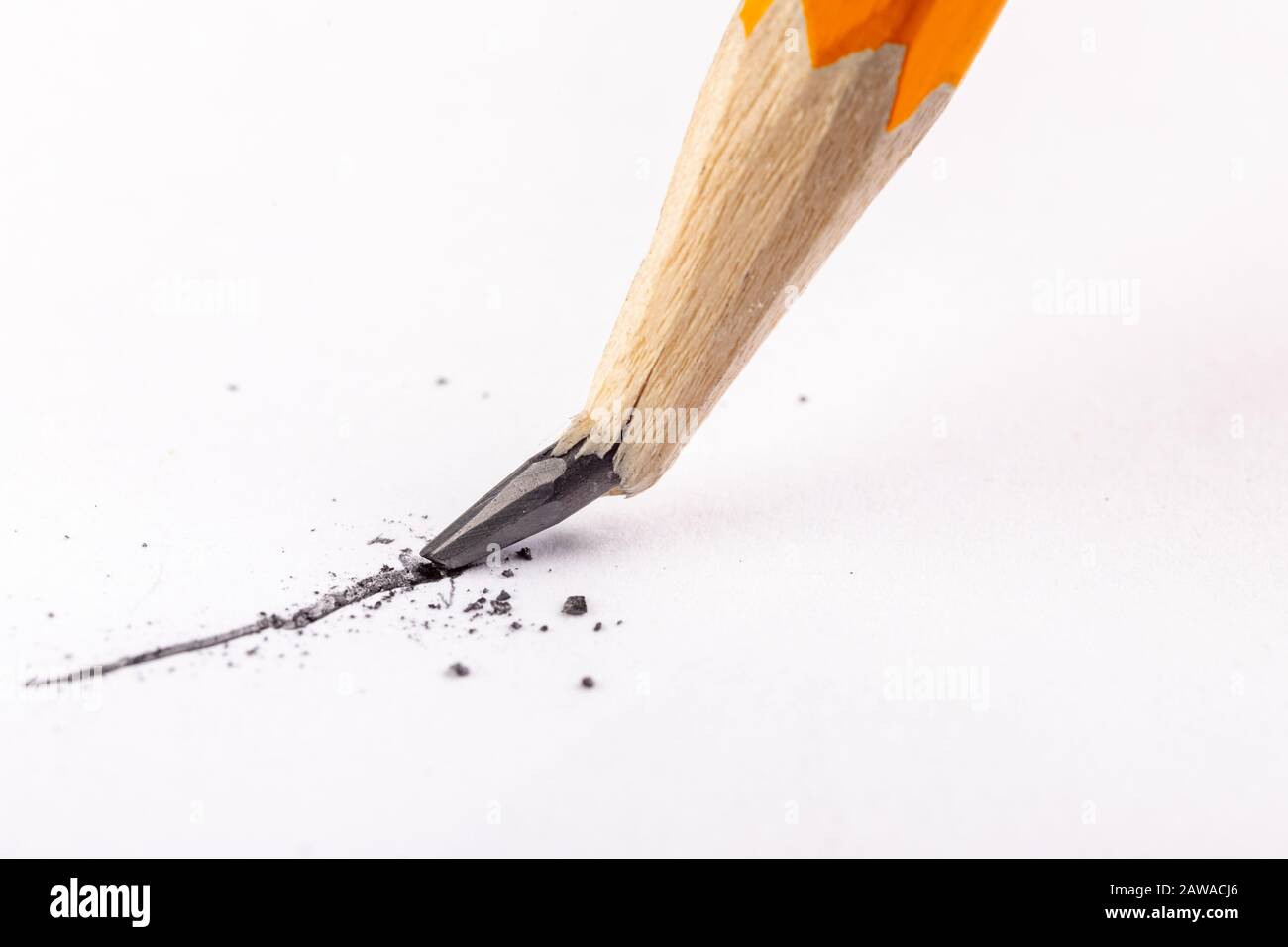 Broken pencil stylus. Poorly sharpened pencil for drawing. Light background  Stock Photo - Alamy