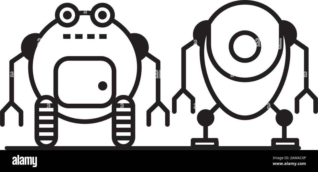 couple of robots technology icons Stock Vector Image & Art - Alamy
