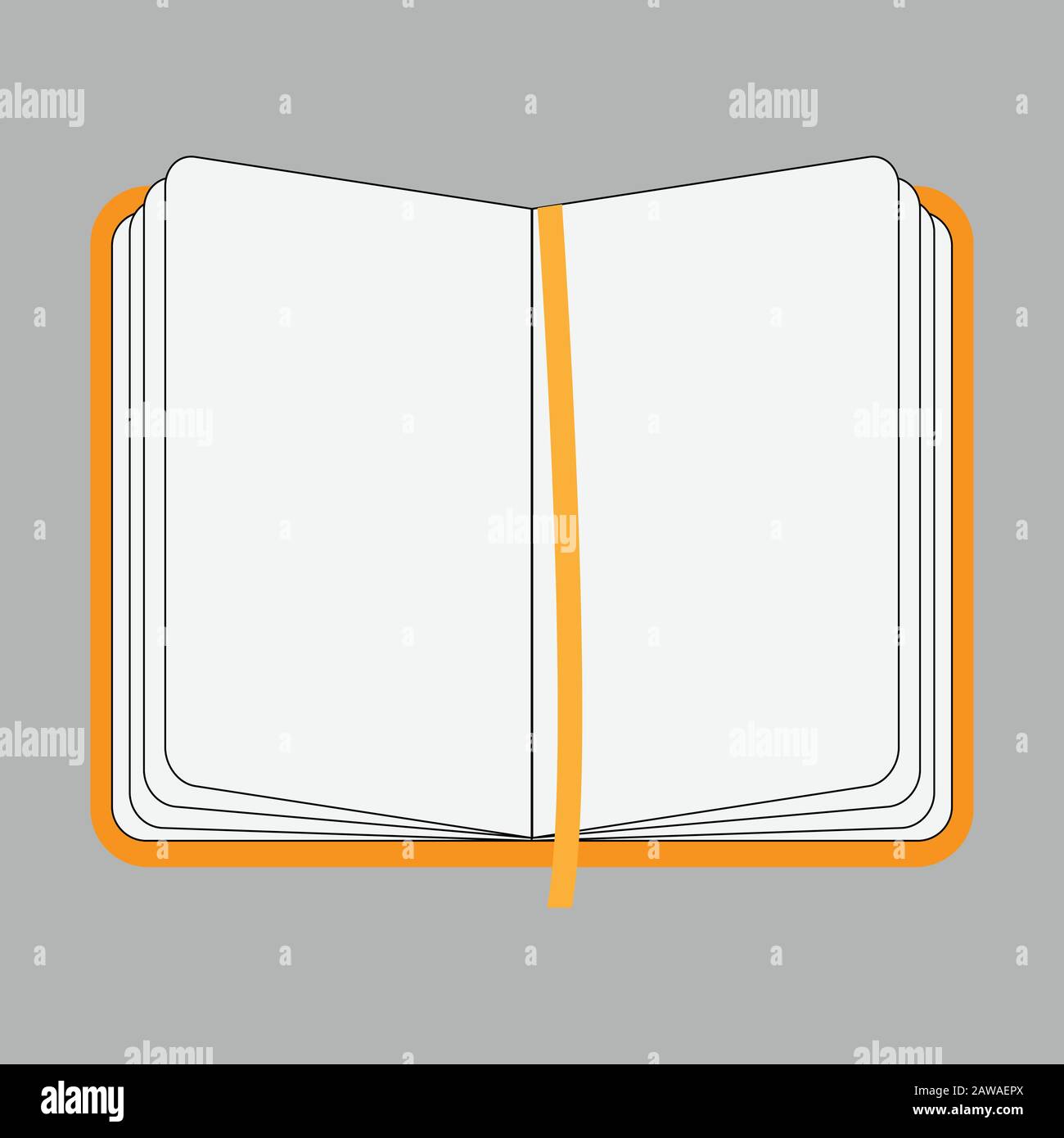 Open notebook with space for text, conceptual vector Stock Vector