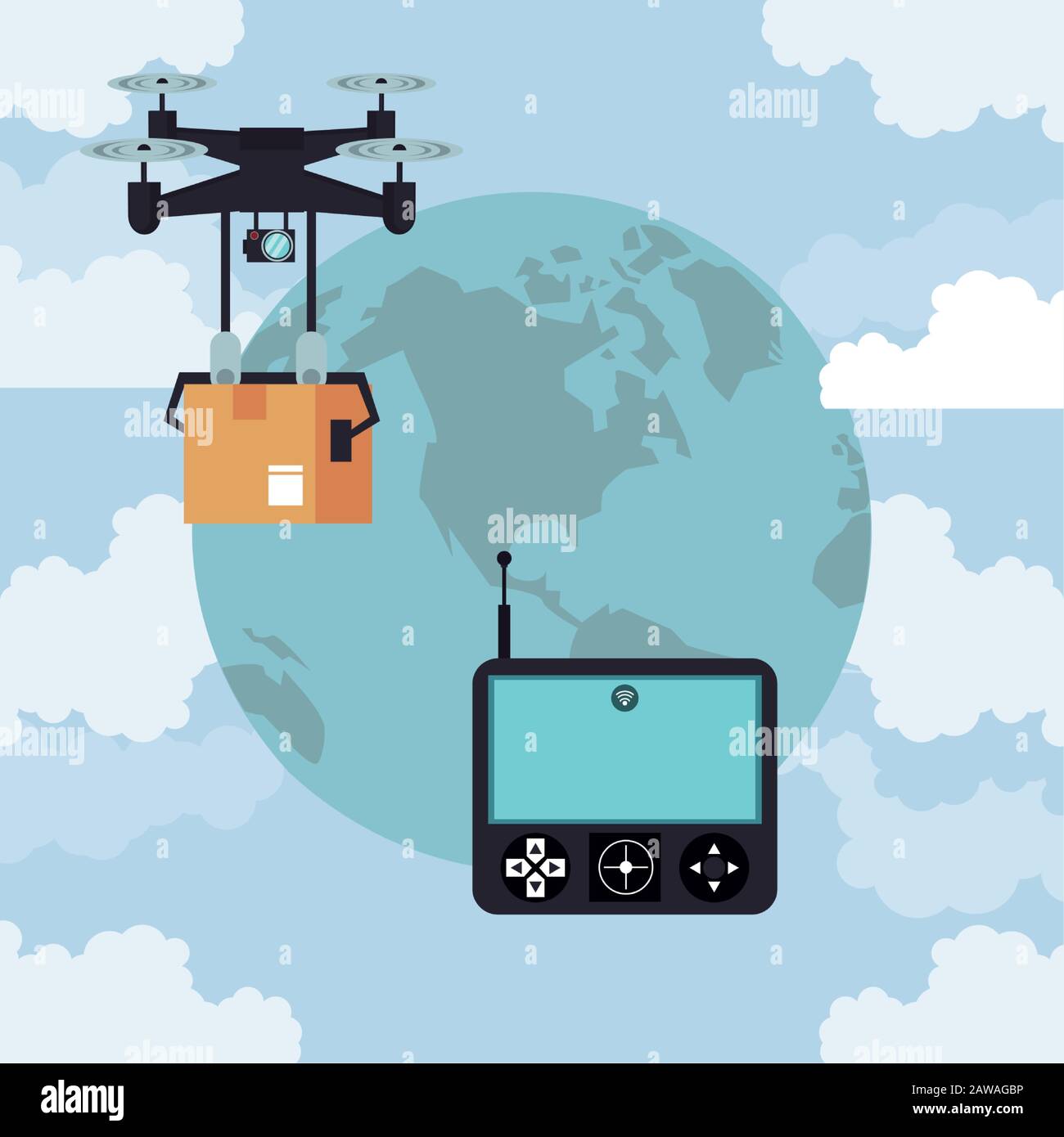 Planet earth and drone Stock Vector Images - Alamy