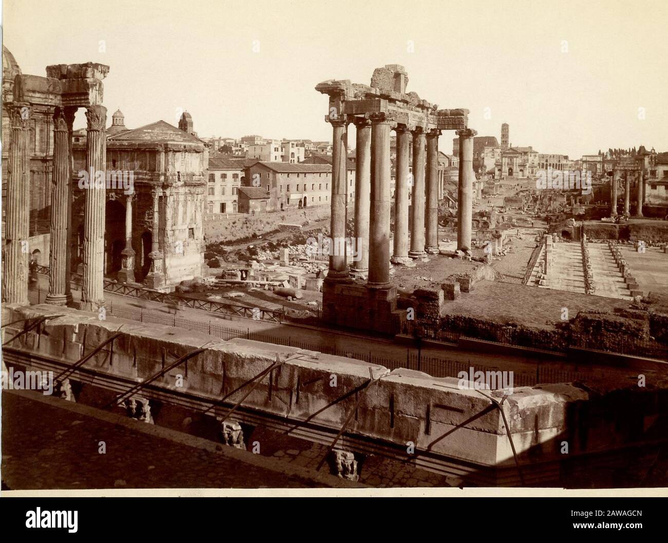 1880 ca. , ROMA , ITALY : The FORO ROMANO . Undentified photographer ...