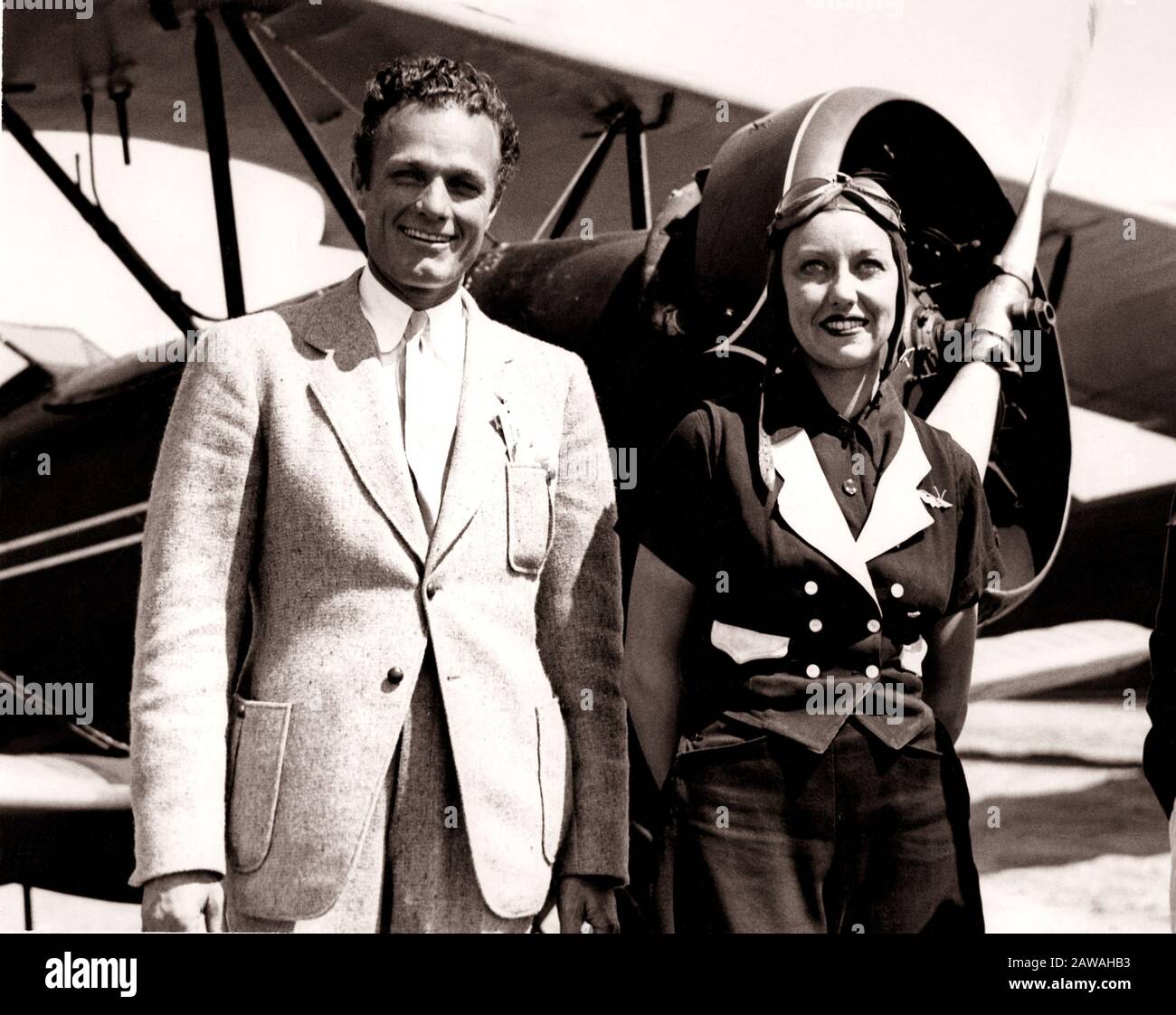 1930 ca , CALIFORNIA , USA : Portraits of woman aviator BERNARDINE KING  with Larry Cooper . - PIONIERE DELL' ARIA - PIONIERI DEL VOLO   - FLY - PIONI Stock Photo