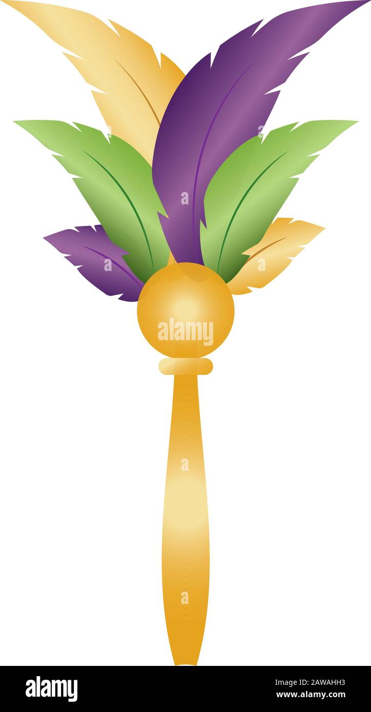 Isolated feathers in a scepter Stock Vector