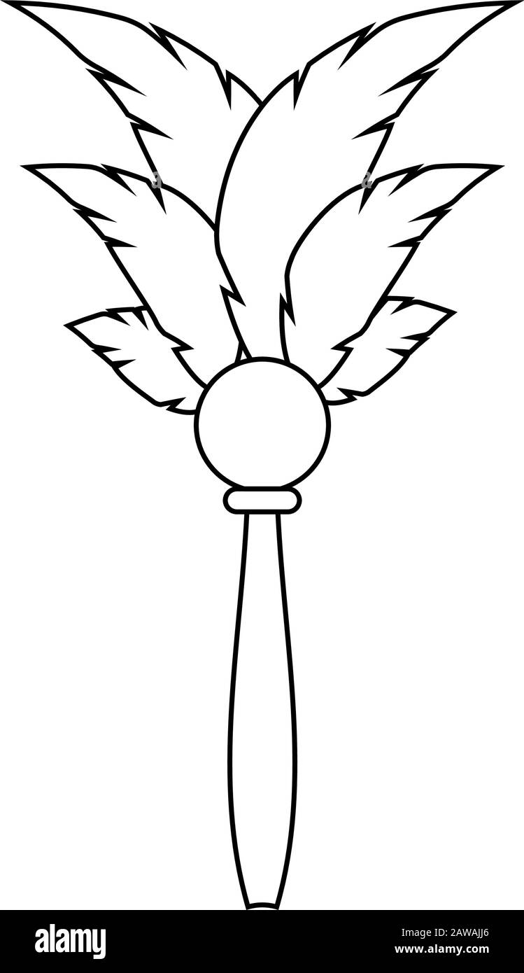 Isolated feathers in a scepter Stock Vector