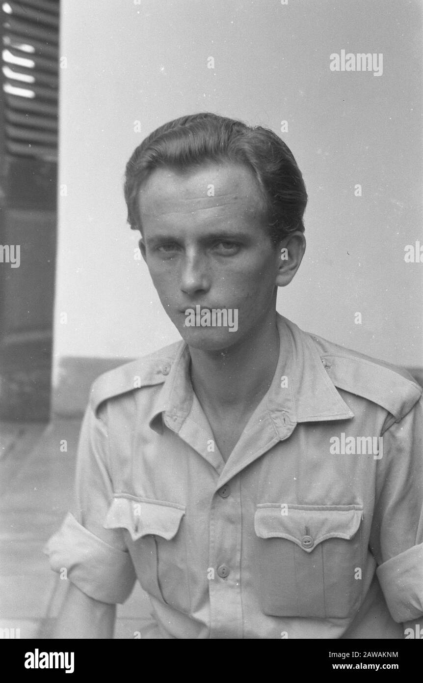 Passport  [Military without rank insignia] Date: 1947 Location: Indonesia Dutch East Indies Stock Photo