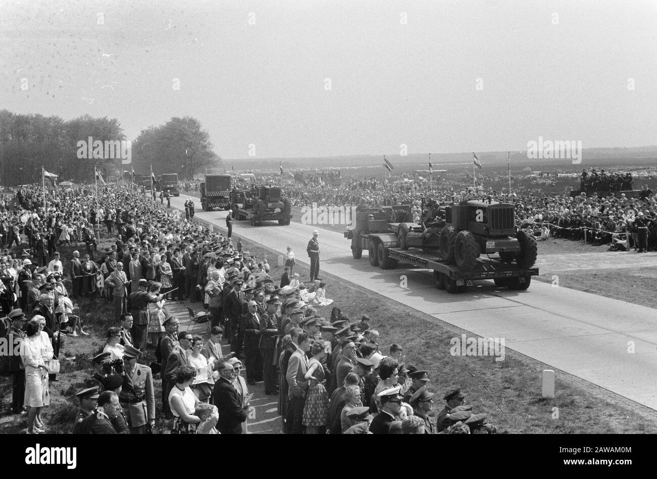 Military parade in Ede for Queen Juliana and Prince Bernhard Date: May 5, 1960 Location: Ede, Gelderland Keywords: military parades Stock Photo