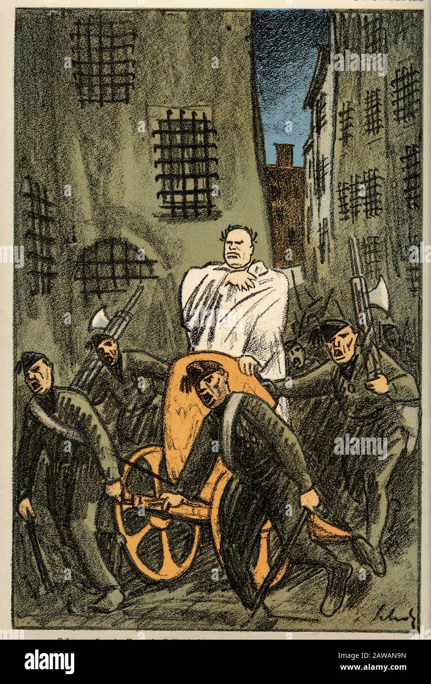 1925 , GERMANY : The italian FASCIST  Duce BENITO MUSSOLINI  in satirical german magazine SIMPLICISSIMUS  issue 30 november 1925 , pubblished in Munch Stock Photo