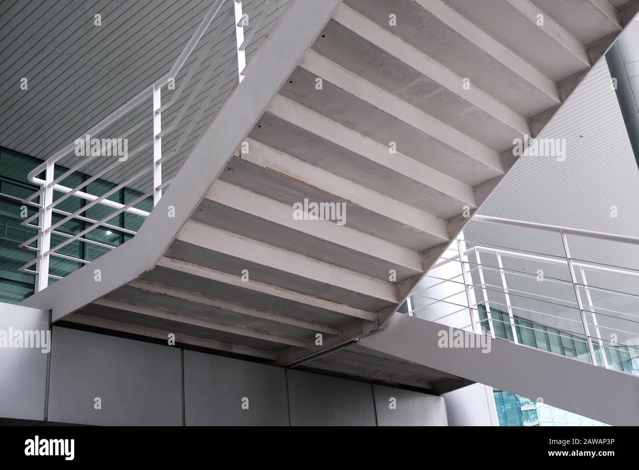 Metal Stairs at a Modern Contemporary Building Exterior Stock Photo