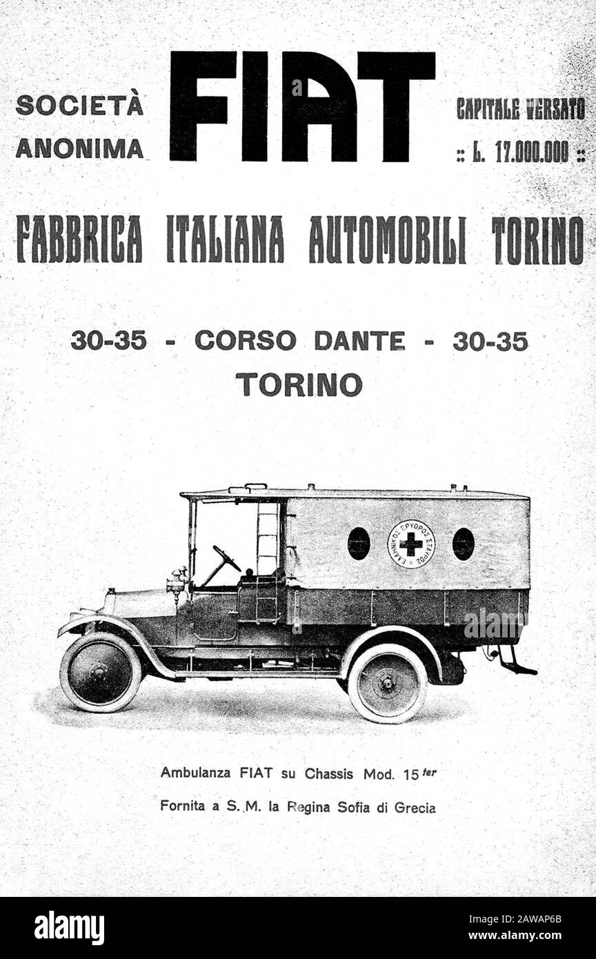 1915 ,TORINO , ITALY : The italian car industry FIAT