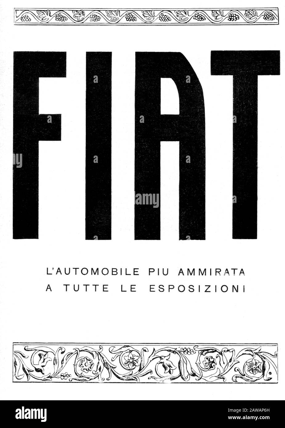 1924 , ITALY : The italian car industry FIAT ( F.I.A.T. Fabbrica Italiana Automobili Torino ) advertising - GIANNI AGNELLI - automobile - automobili - Stock Photo