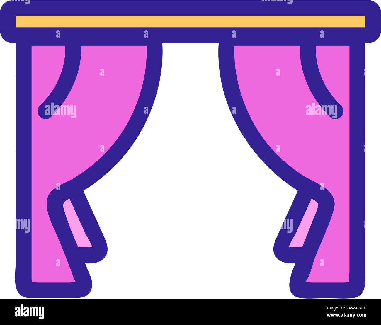 curtain icon vector. Isolated contour symbol illustration Stock Vector ...