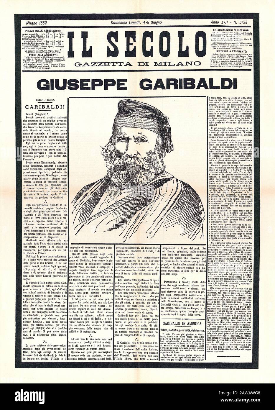 18 Italy The Italian Politician And Hero Giuseppe Garibaldi Nizza 1807 Caprera 18 The News Of His Death On Italian Newspaper Cover Fir Stock Photo Alamy 18 Italy The Italian Politician And Hero Giuseppe Garibaldi Nizza 1807 Caprera 18 The News Of His Death On Italian Newspaper Cover Fir Stock Photo Alamy