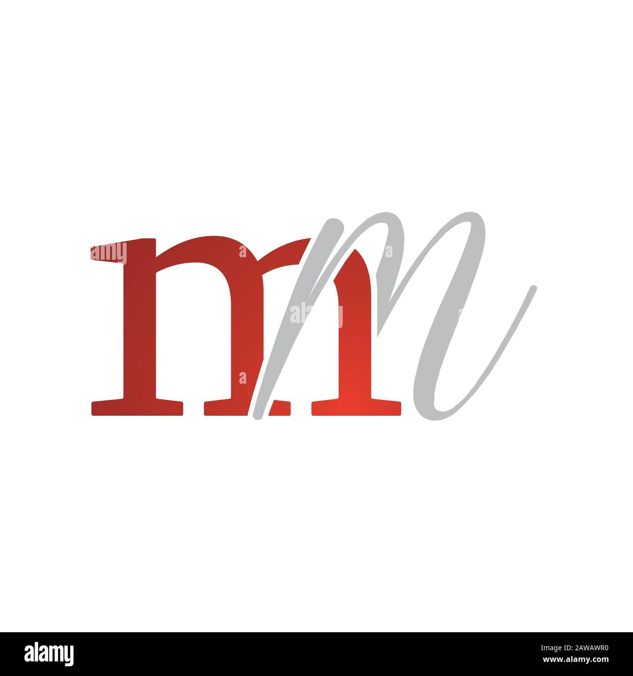 red white initial combination letter MM logo design vector graphic concept Stock Vector