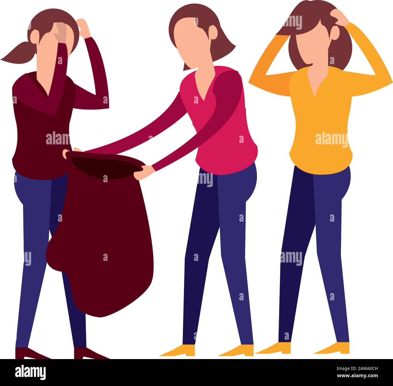 women lifting plastic garbage bag Stock Vector Image & Art Alamy