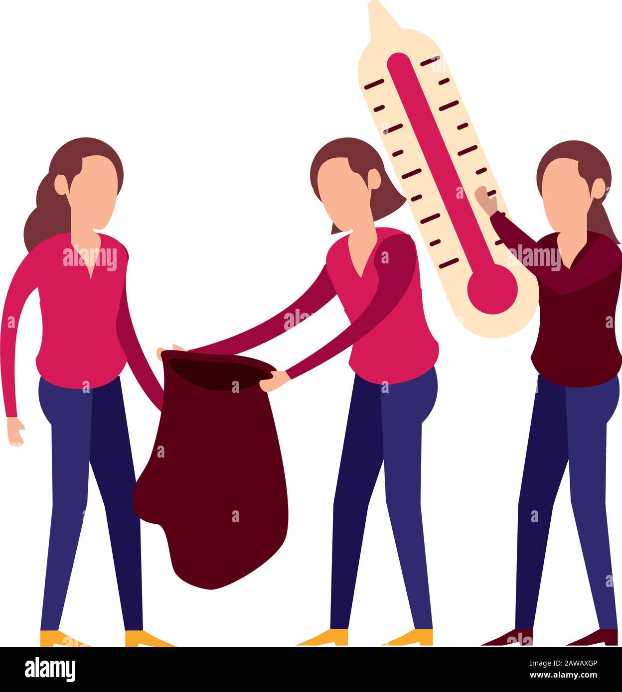 women lifting plastic garbage bag Stock Vector Image & Art Alamy