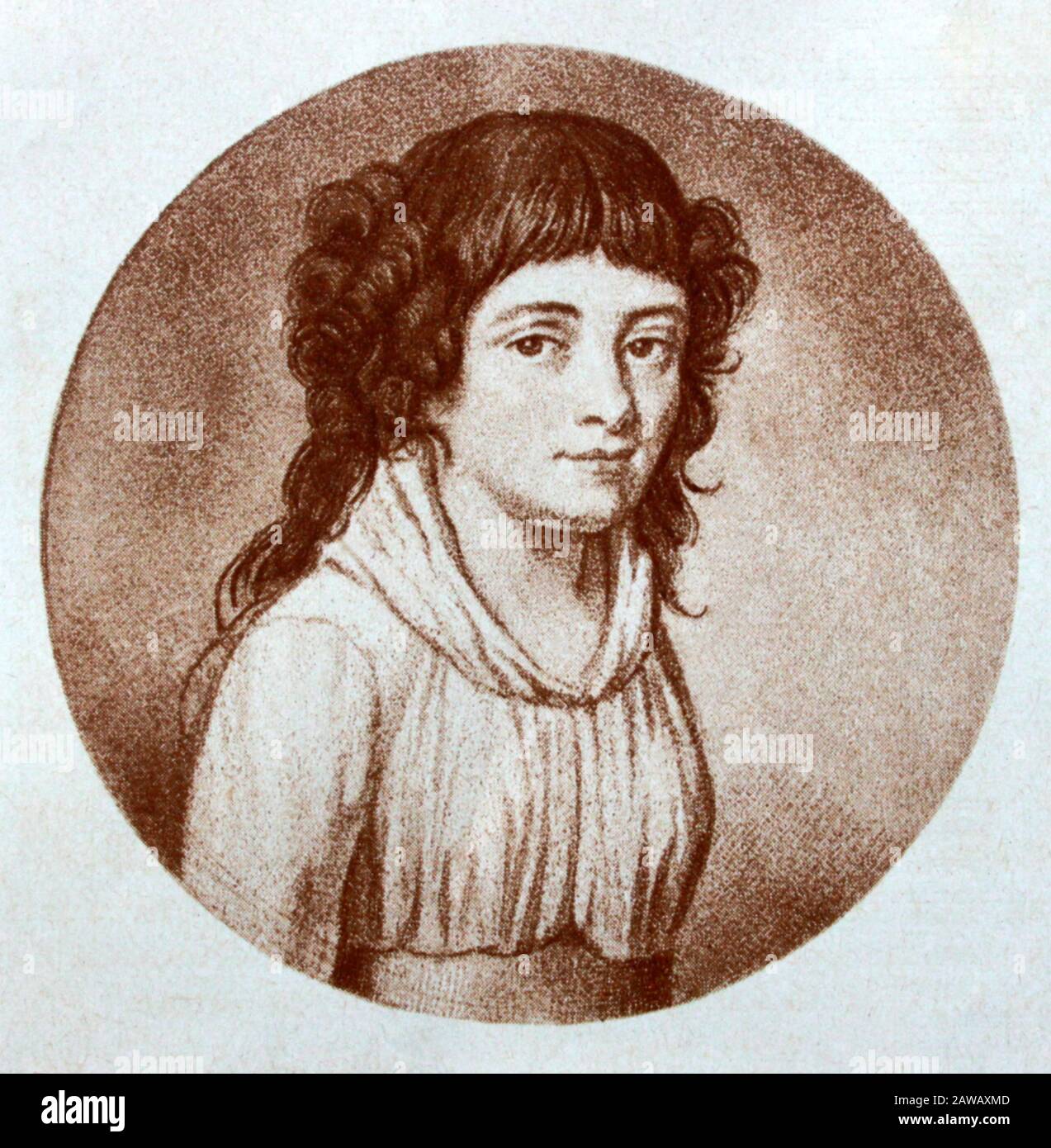 1775 ca , FRANCE : MADAME ROLAND ( 1754 - 1793 ), Vicomtesse Marie-Jeanne Roland de la Platière , born  Manon Philipon ,  married with  Jean Marie Rol Stock Photo