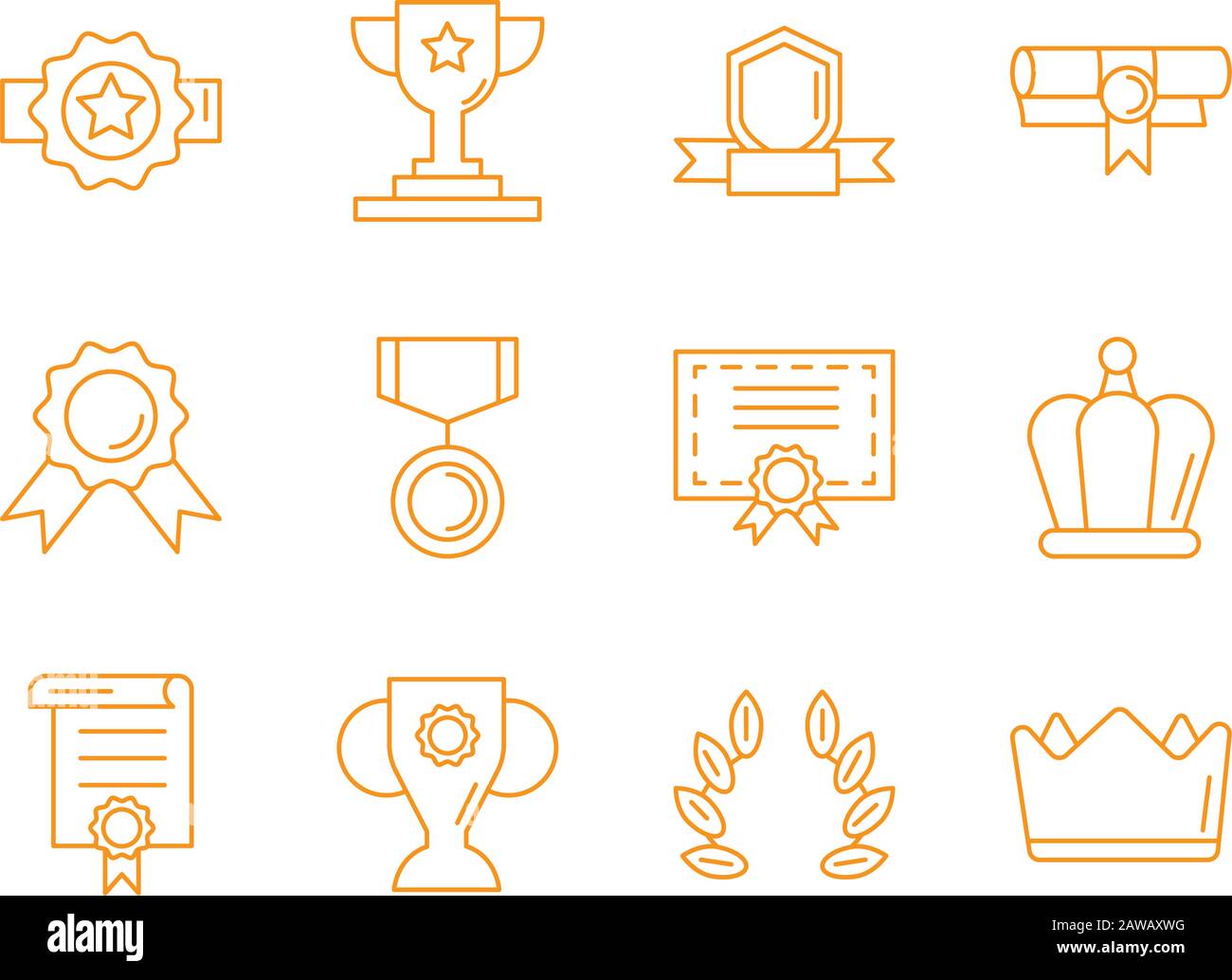bundle of awards set icons Stock Vector Image & Art - Alamy
