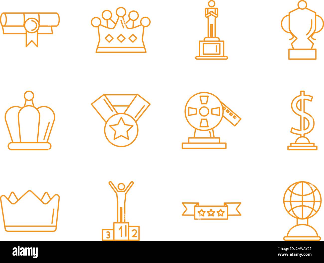 bundle of awards set icons Stock Vector Image & Art - Alamy