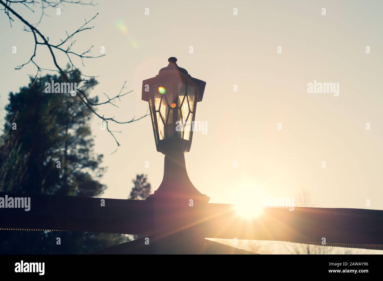Lantern street lamp silhouette hi-res stock photography and images - Alamy