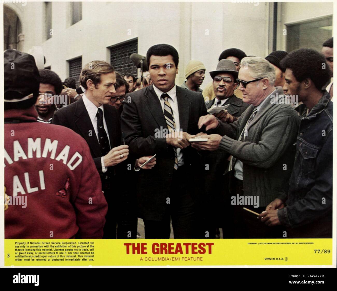 1977 , USA : The  USA poster advertising for the movie  THE GREATEST ( Io sono il più grande ) by Tom Gries , with Muhammad Ali ( Cassius Clay ) from Stock Photo
