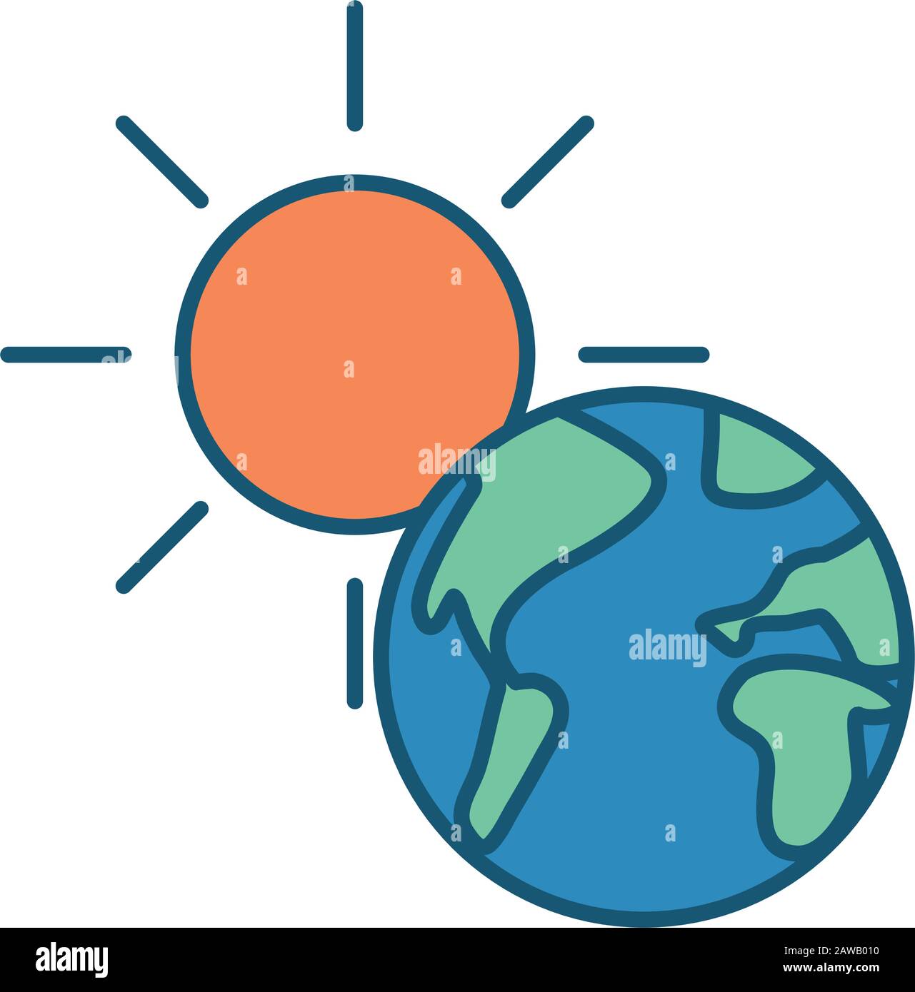 world planet earth with sun Stock Vector Image & Art - Alamy