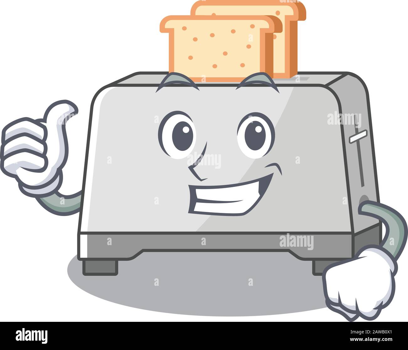 Funny bread toaster making Thumbs up gesture Stock Vector Image & Art