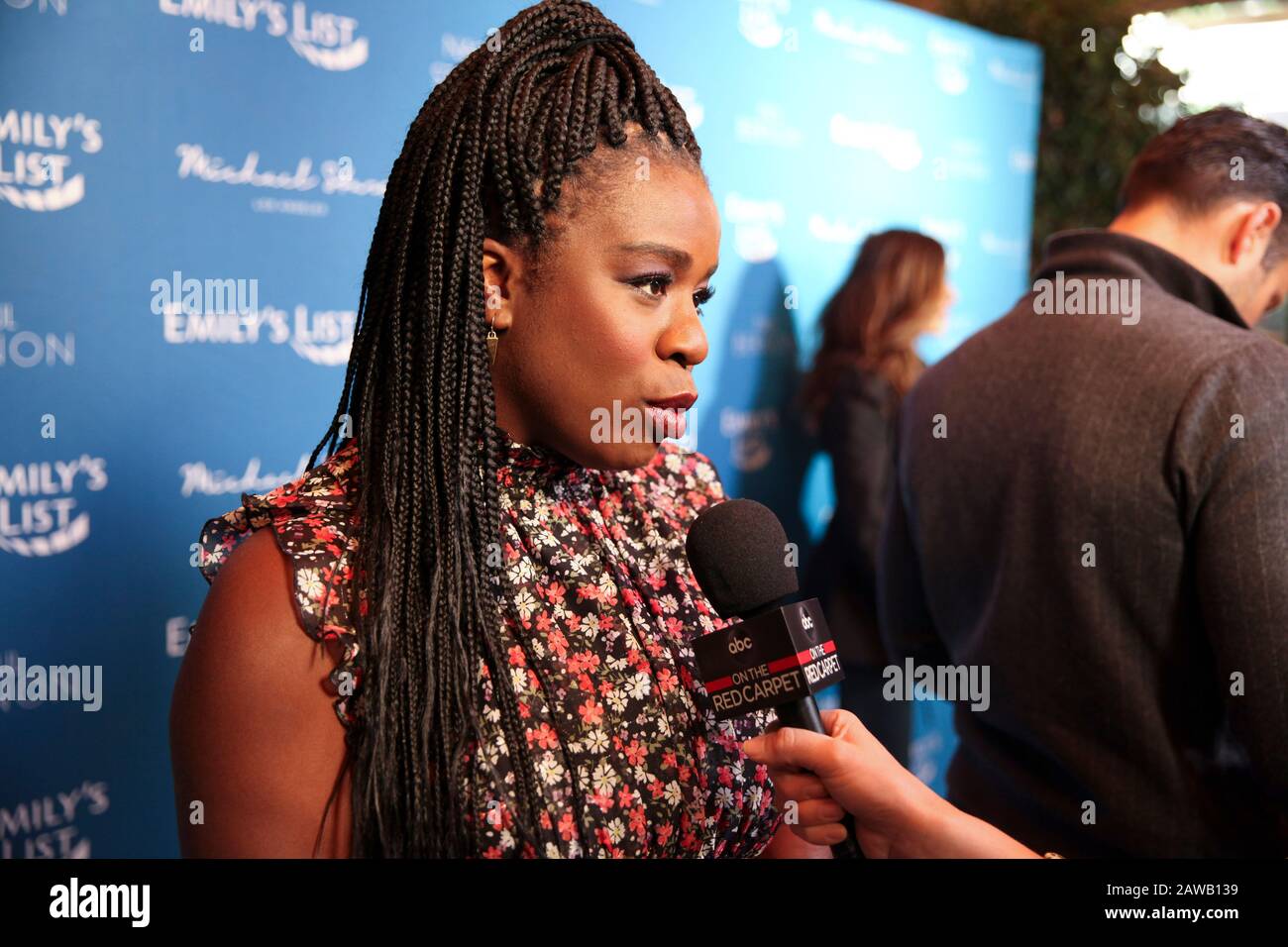 Actor Uzo Aduba attends EMILY’s List Pre-Oscars panel discussion titled “Defining Women” on February 4th, 2020 in Los Angeles, California. Stock Photo