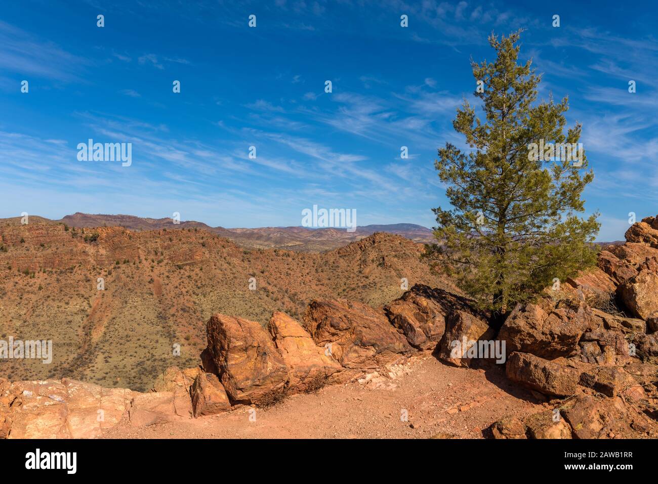 Arid country vegetation clings to survival along one of the scenic ...
