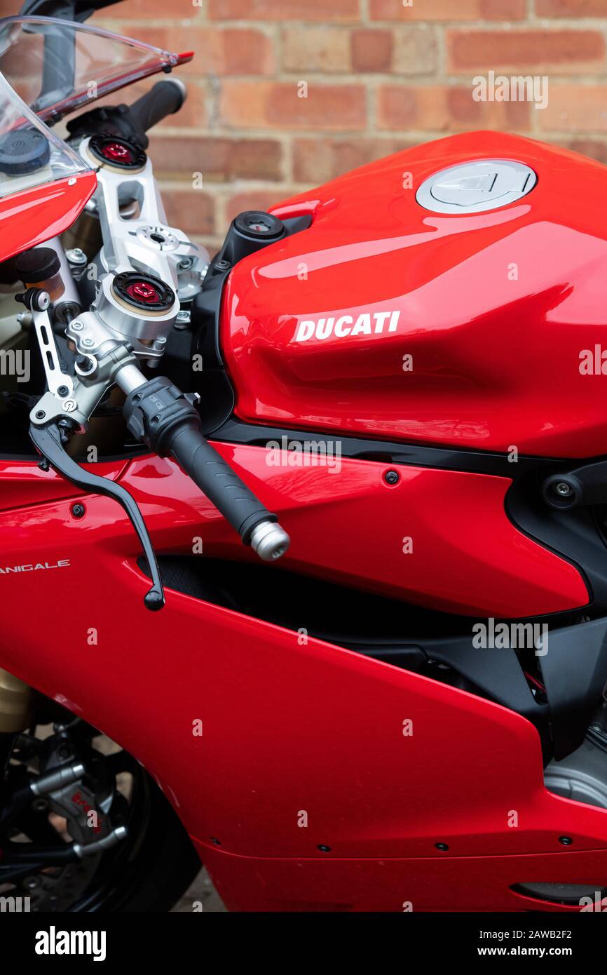 Ducati Panigale 1299cc motorcycle at Bicester heritage centre sunday scramble event. Bicester, Oxfordshire, England Stock Photo