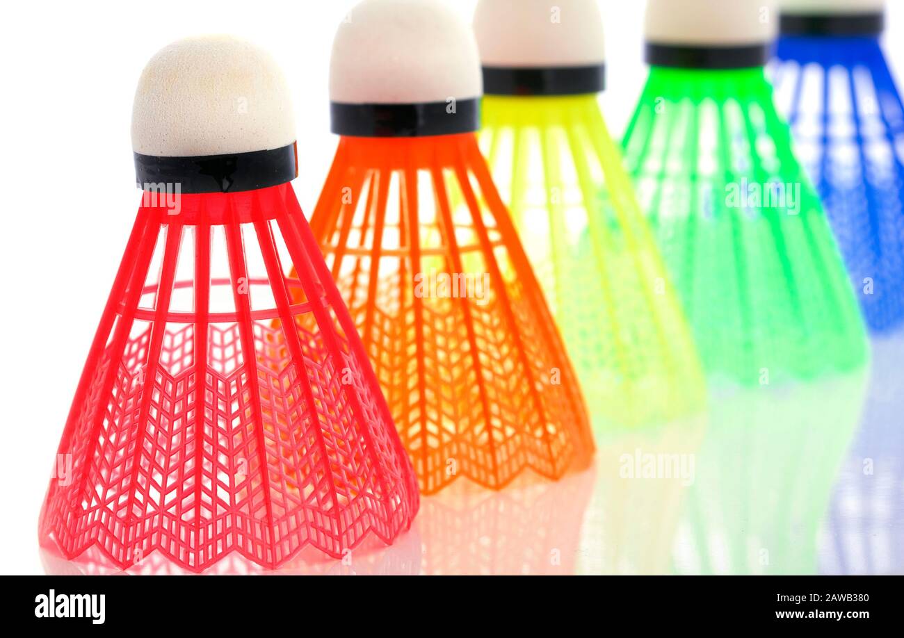 Shuttlecock Color Image of the colorful shuttlecocks for badminton Stock Photo - Alamy