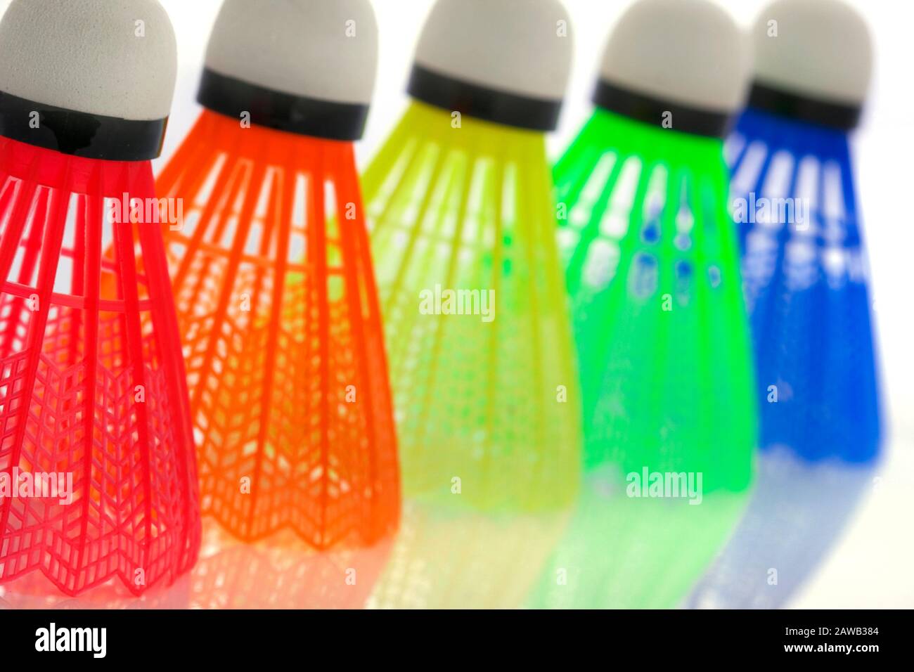 Shuttlecock Color Image of the colorful shuttlecocks for badminton Stock Photo - Alamy
