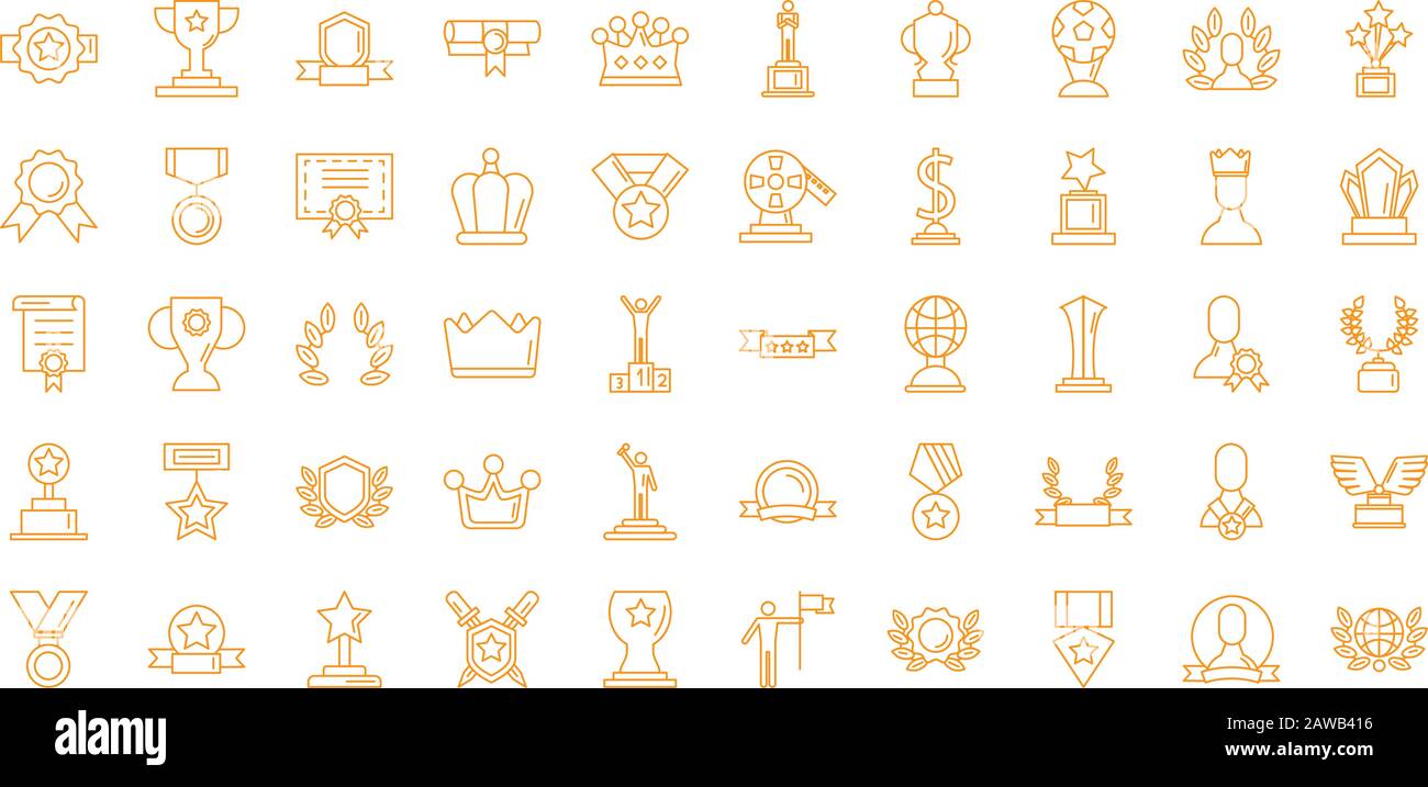 bundle of awards set icons Stock Vector Image & Art - Alamy