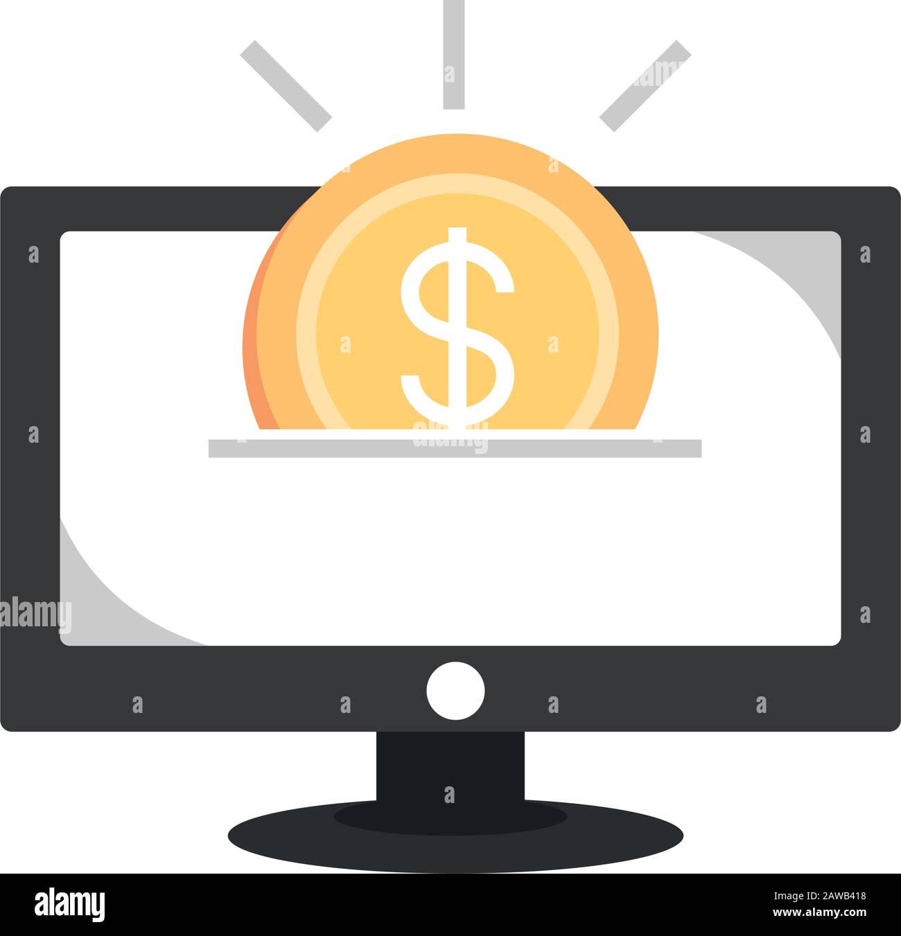 computer coin currency money business finance vector illustration Stock ...