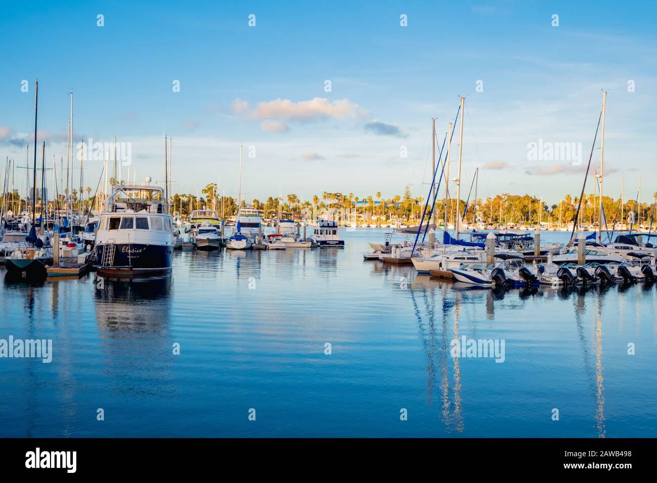 On the sea, blue sky and white clouds Stock Photo - Alamy