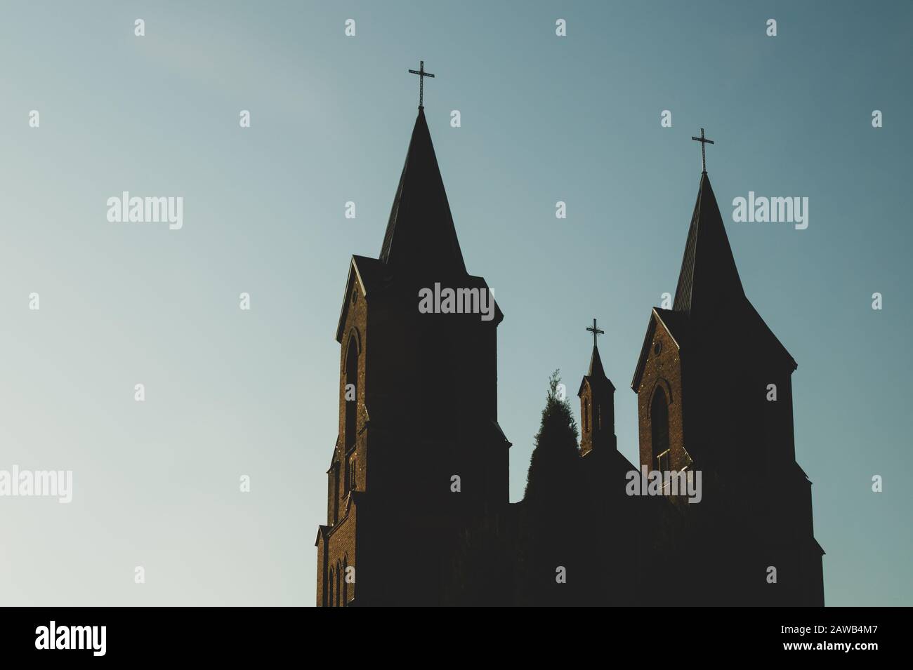 Church tower silhouette hi-res stock photography and images - Alamy