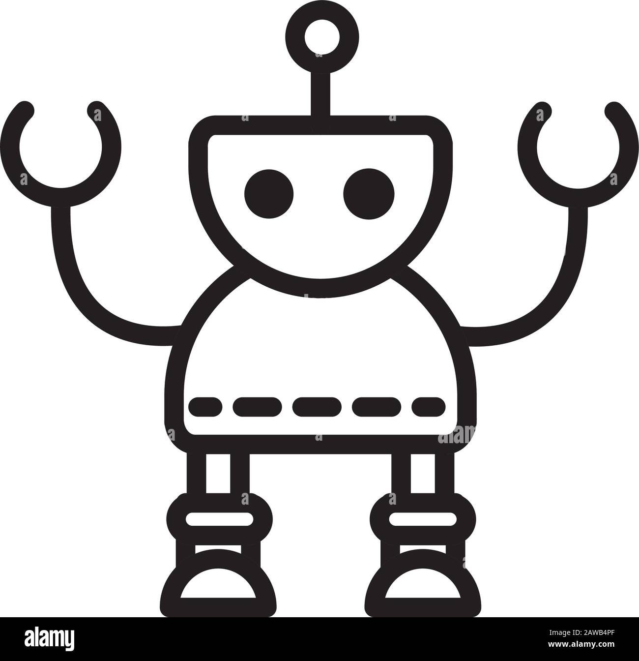 robot technology character artificial machine space vector illustration ...